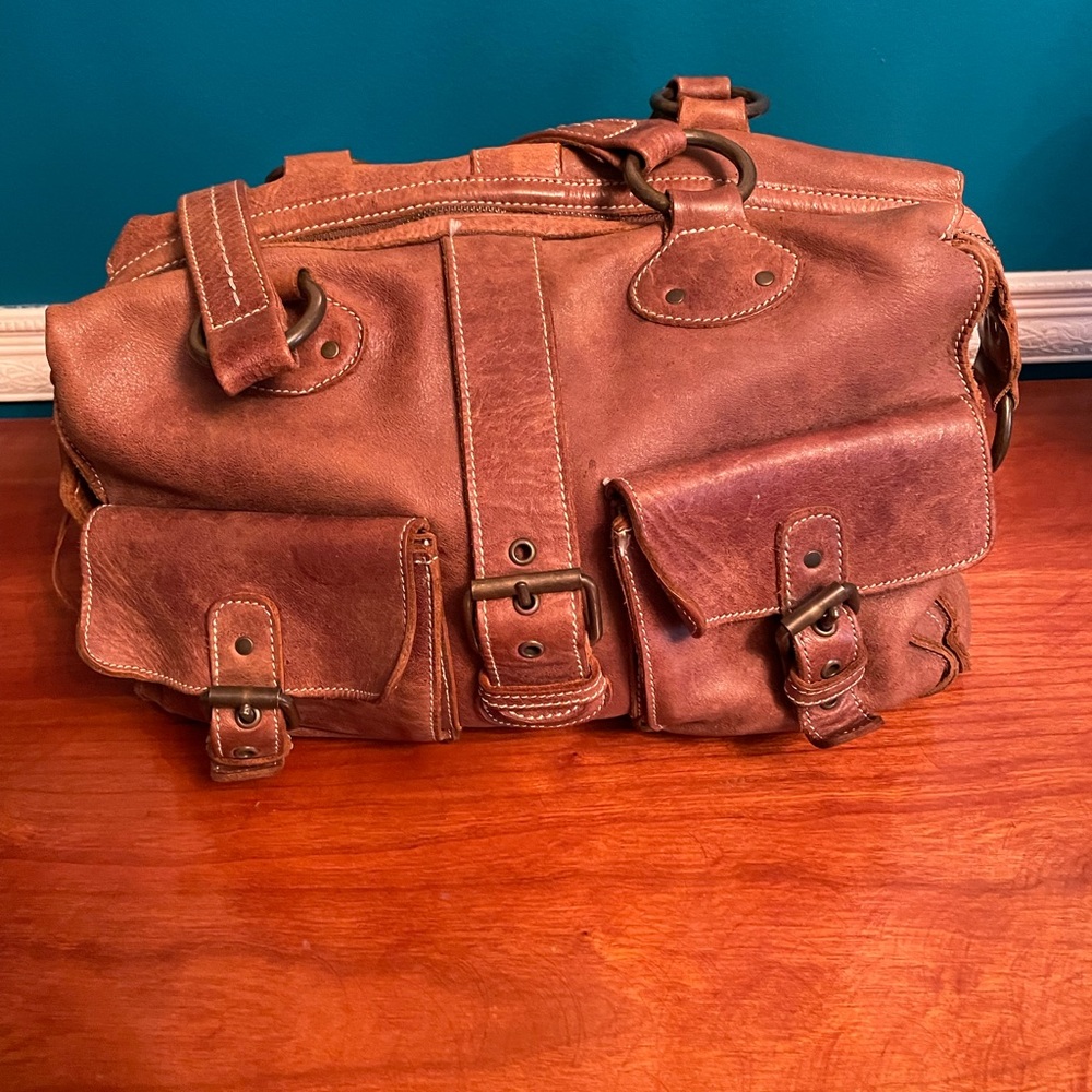 Roots Canada vintage leather bag.
